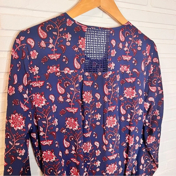 Meadow Rue Anthropologie Navy Blue Floral Tunic Dress, Women’s Size Large - Picture 5 of 10